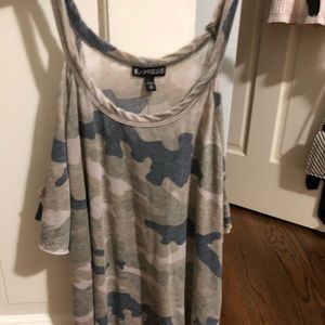 Camouflage cold shoulder t-shirt never worn